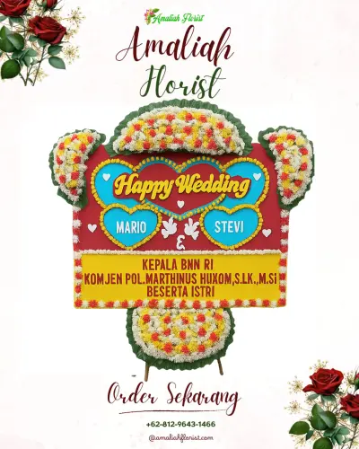 Karangan Papan Bunga Pernikahan di Margaasih